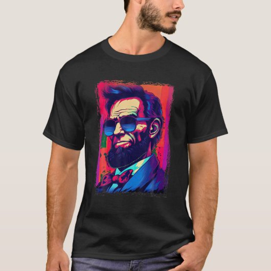 Grappige Abe Lincoln Shirt Retro Zonnebril 80s Abr (Voorkant)