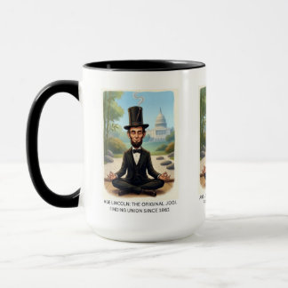 Grappige Abe Lincoln Yoga Caricatuur - De Originel Mok