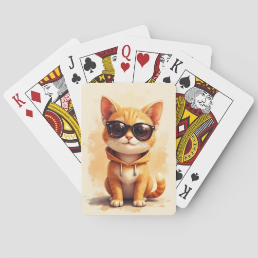 Grappige Abessijnse Kawaii Kat Pokerkaarten (Achterkant)