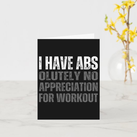 Grappige Abs Humor Kaart (Gele Bloem)