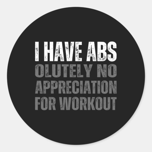 Grappige Abs Humor Ronde Sticker (Voorkant)