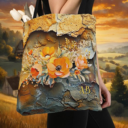 Grappige Abstracte bloemenherfst Tote Bag