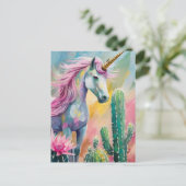 Grappige Abstracte eenhoorn en vetplanten Briefkaart (Staand voorkant)