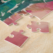 Grappige Abstracte eenhoorn en vetplanten Legpuzzel (Zijkant)