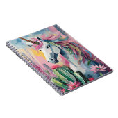 Grappige Abstracte eenhoorn en vetplanten Notitieboek (Rechterzijde)