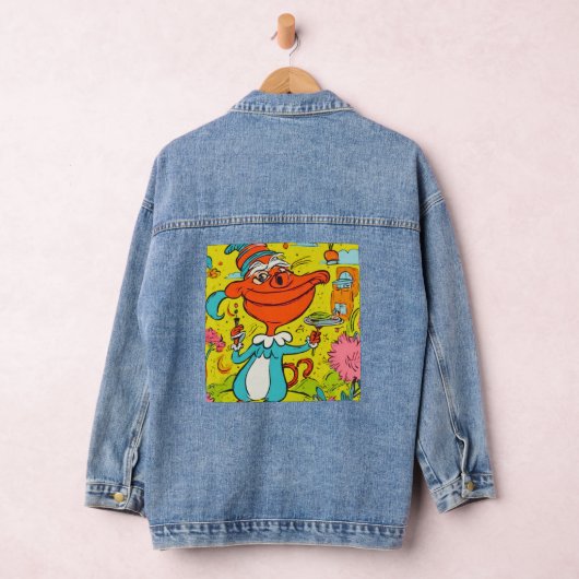 Grappige Abstracte Krokodil Denim Jacket (Hangar)