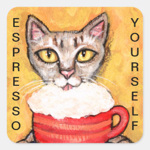 Grappige Abyssinische Kat Collectie Stickers