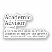 Grappige Academic Advisor Definition Sticker (Voorkant)