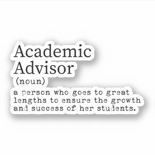Grappige Academic Advisor Definition Sticker (Voorkant)