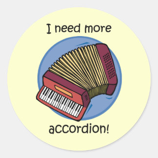 Grappige accordeon ronde sticker