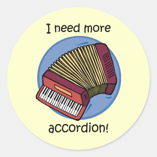 Grappige accordeon ronde sticker (Voorkant)