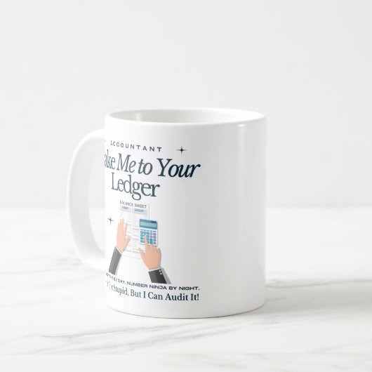 Grappige account Mok - Neem me mee naar uw grootbo (Voorkant links)