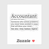 Grappige accountant definitie, cadeau voor account sticker (Vel)
