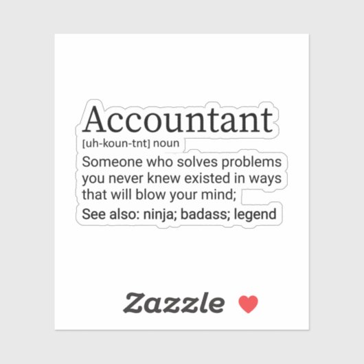 Grappige accountant definitie, cadeau voor account sticker (Vel)
