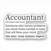Grappige accountant definitie, cadeau voor account sticker (Voorkant)