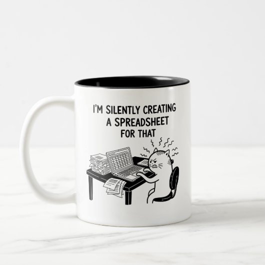 Grappige Accountant Kat Gestrest Meme Mok (Links)