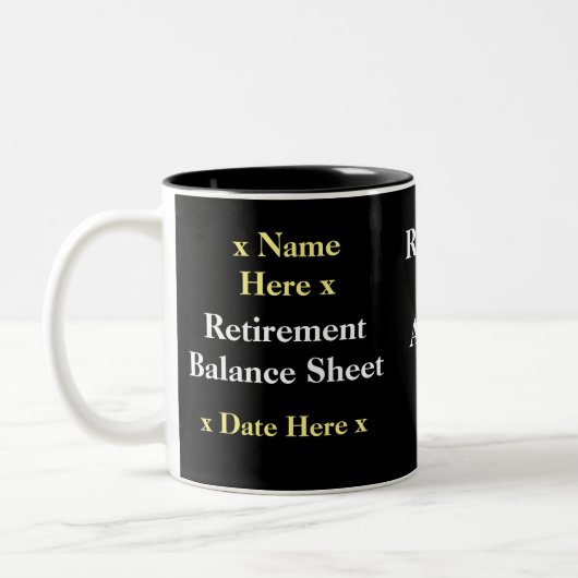 Grappige Accountant Retirement Gift Idee Naam toev Tweekleurige Koffiemok (Links)