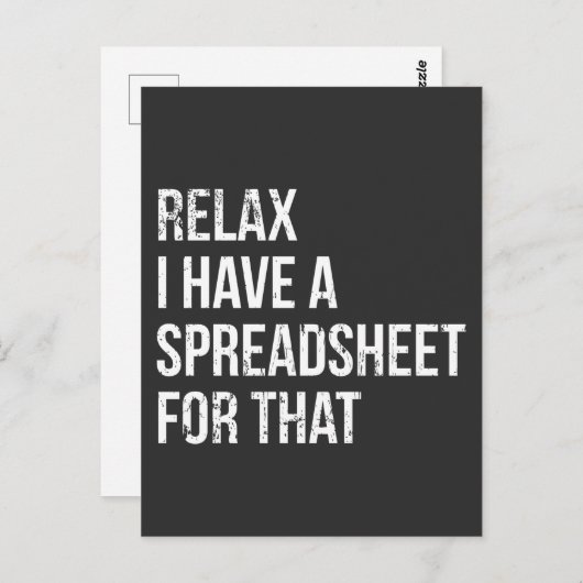 Grappige Accountant Spreadsheet Grap Accounting Briefkaart (Voorkant / Achterkant)
