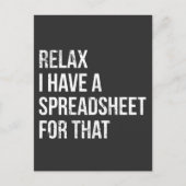Grappige Accountant Spreadsheet Grap Accounting Briefkaart (Voorkant)