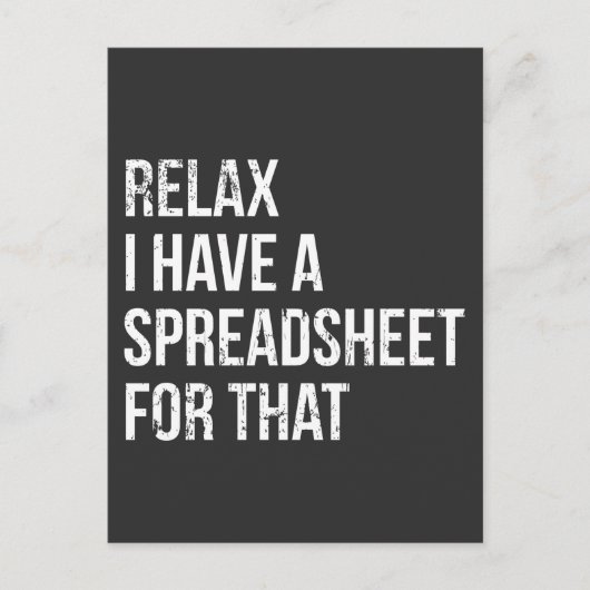 Grappige Accountant Spreadsheet Grap Accounting Briefkaart (Voorkant)