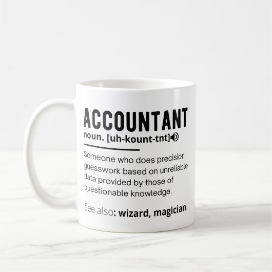 grappige accountantsdefinitie koffiemok (Links)
