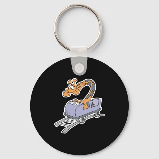 grappige achtbaan giraffe sleutelhanger (Voorkant)