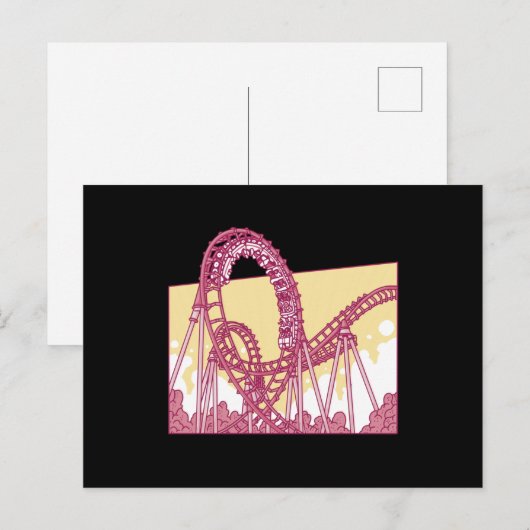 Grappige Achtbaan Pretpark Cadeau Briefkaart (Voorkant / Achterkant)