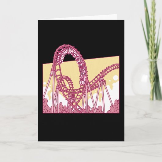 Grappige Achtbaan Pretpark Cadeau Kaart (Voorkant)
