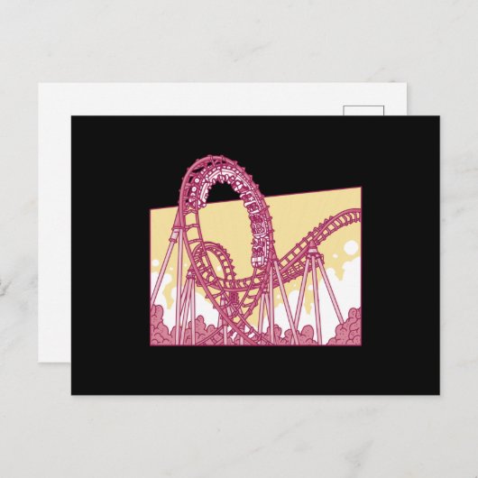 Grappige Achterbaan Pretpark Cadeau Briefkaart (Voorkant / Achterkant)