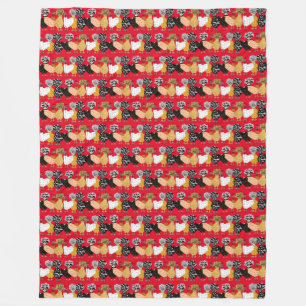 Grappige achtertuin kippen Poolse hennen polka sti Fleece Deken