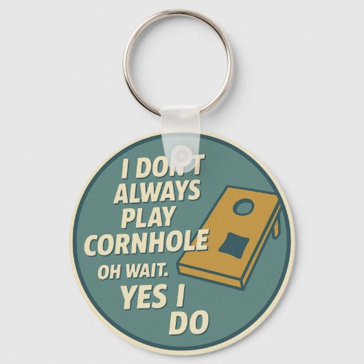 Grappige achtertuin spel enthousiast cornhole spel sleutelhanger (Voorkant)