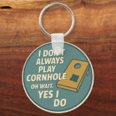 Grappige achtertuin spel enthousiast cornhole spel sleutelhanger (Achterkant)