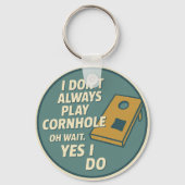 Grappige achtertuin spel enthousiast cornhole spel sleutelhanger (Achterkant)