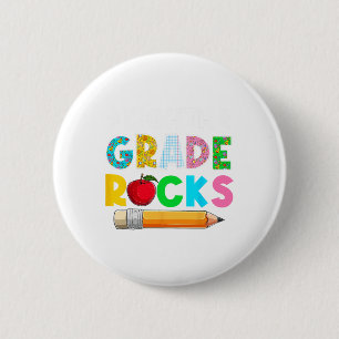 Grappige achtste klas rots leerlingen eerste dag v ronde button 5,7 cm