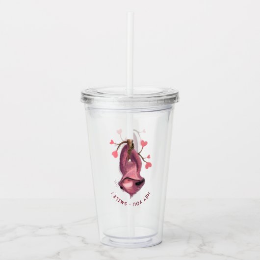 Grappige acryl tuimelaar speelse luiaard - Smile Drinkbeker (Voorkant)