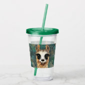 Grappige Acryl Tumbler met Curious Baby Alpaca Drinkbeker (Achterkant)