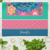 Grappige act My Age Quote Floral Roze Naam Theedoek (Gevouwen)