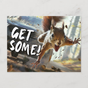 Grappige actie eekhoorn Briefkaart "Get Some"