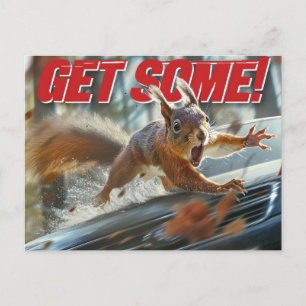 Grappige actie eekhoorn Briefkaart "Get Some"