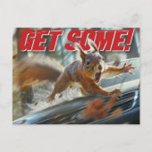 Grappige actie eekhoorn Briefkaart "Get Some" (Voorkant)
