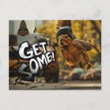 Grappige actie eekhoorn Briefkaart "Get Some"