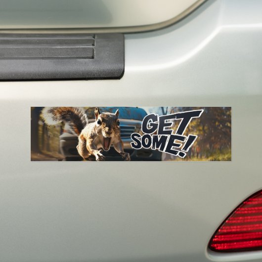 Grappige actie eekhoorn Bumpersticker "Get Some" (Op auto)