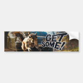 Grappige actie eekhoorn Bumpersticker "Get Some" (Voorkant)