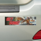 Grappige actie eekhoorn Bumpersticker "Get Some" (Op auto)