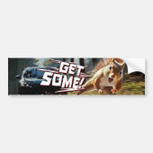 Grappige actie eekhoorn Bumpersticker "Get Some" (Voorkant)