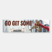 Grappige actie eekhoorn Bumpersticker "Get Some" (Voorkant)