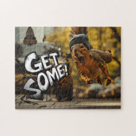 Grappige actie Eekhoorn Jigsaw puzzel "Get Some"