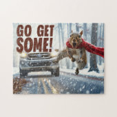Grappige actie Eekhoorn Jigsaw puzzel "Get Some" (Horizontaal)