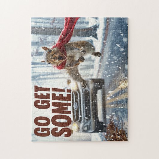 Grappige actie Eekhoorn Jigsaw puzzel "Get Some" (Verticaal)