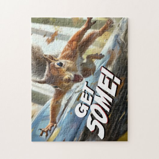Grappige actie Eekhoorn Jigsaw puzzel "Get Some" (Verticaal)